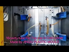 লেমিনেটেড টিউব সেমি হট রানারের জন্য 16 গহ্বর ফ্লিপ টপ ক্যাপ ছাঁচ