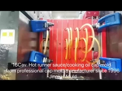 16 গহ্বর ফ্লিপ টপ ক্যাপ ছাঁচ পিই উপাদান টান রিং জন্য সয়া সস বোতল